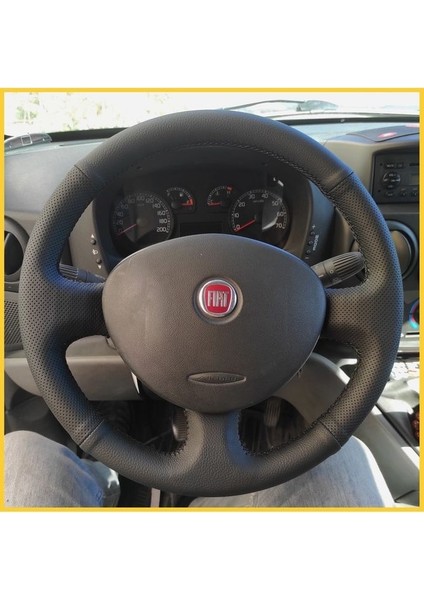 Fiat Doblo 2005-2010 Eski Kasa Araca Özel Direksiyon Kılıfı (Noktalı Düz)