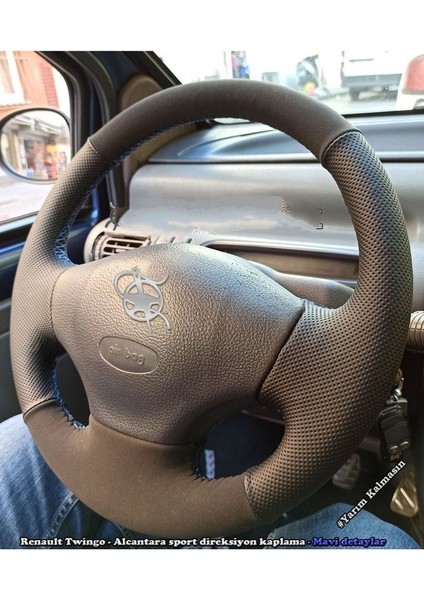 Renault Twingo Araca Özel Direksiyon Kılıfı (Noktalı Nubuk)