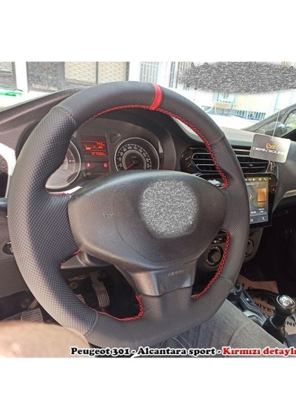 Uyumlu Peugeot 301 Araca Özel Direksiyon Kılıfı (Nubuk Noktalı)