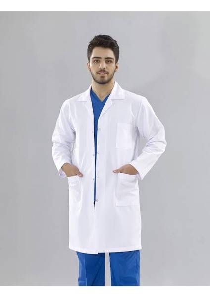 Erkek Uzun Kollu ORTA BOY Hemşire Doktor Eğitim Önlük modelleri