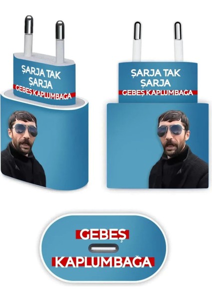 Iphone 20W Uyumlu Gebeş Kaplumbağa Şarj Aleti Kaplaması - Full Kaplama Şarj Stickerı