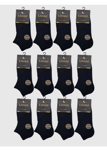 Siyah Gold Livoni Bambu Yarım Patik Erkek Çorap Dikişsiz 12 Çift fiyatları