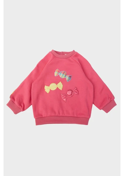 Gb Baby Layette Kız Bebek Pembe Sweatshirt 23FW0BG2409