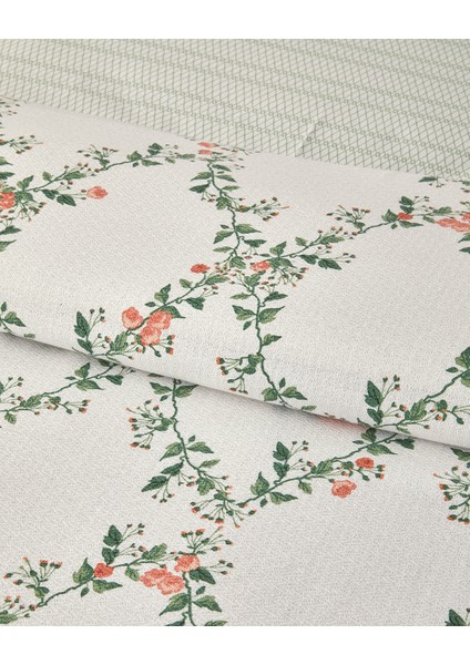 Floral Slice Tek Kişilik Pike Takımı Yeşil