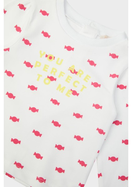Kız Bebek Beyaz T-Shirt 23FW0BG2512