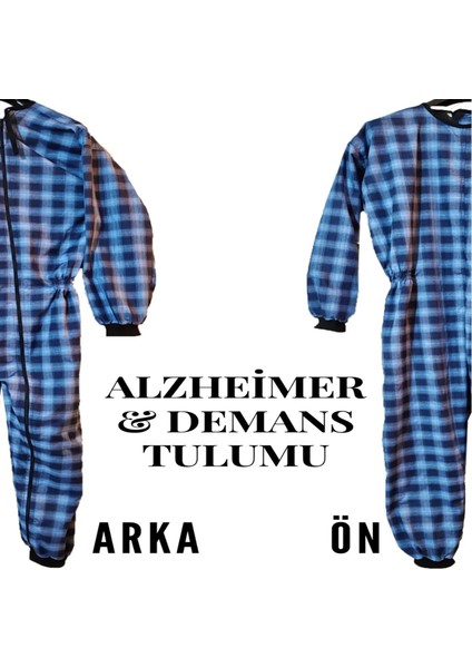 Uzun Kollu,ribanalı Demans Tulumu Hasta Bakım Kıyafet Terletmez Ekose Kumaş %100 Pamuk indirimleri