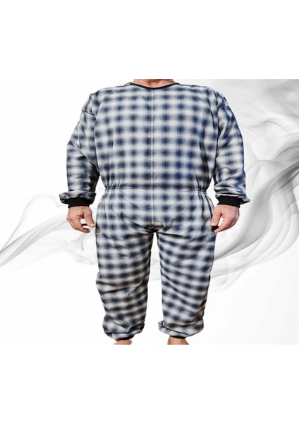 Kısa ve Uzun Kol Tulumu Hasta Bakım Kıyafet Terletmez Ekose Kumaş %100 Pamuk