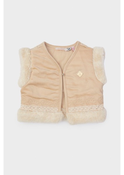 Kız Bebek Ekru Yelek 23FW1BG2730