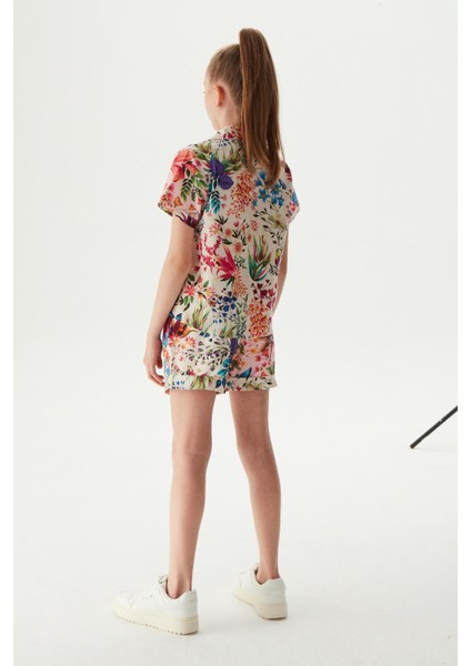Kız Çocuk Desenli Gömlek 23SS2SW6616