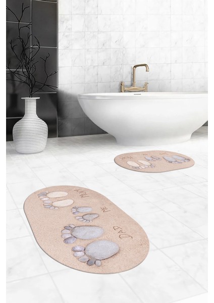 3d Dijital Baskılı Yıkanabilir Anne Baba Çocuk Ikili Oval Banyo Halısı, Klozet-16-Renkli, fırsatları