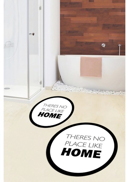 Dijital Baskılı Yıkanabilir Home Yazılı Ikili Yuvarlak Banyo Halısı Paspas, Klozet-13-Beyaz, fiyatları