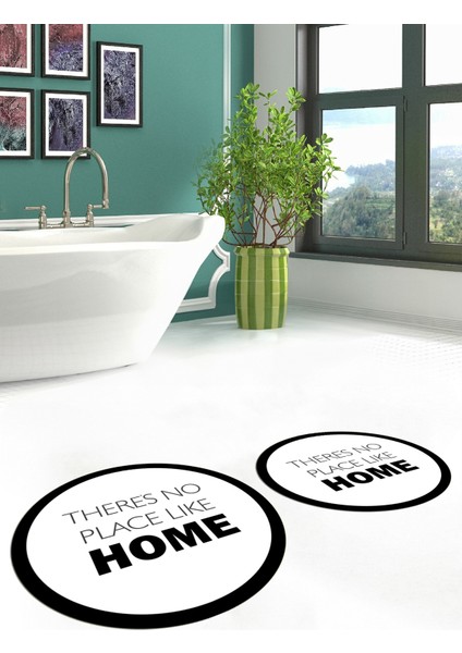 Dijital Baskılı Yıkanabilir Home Yazılı Ikili Yuvarlak Banyo Halısı Paspas, Klozet-13-Beyaz, modelleri