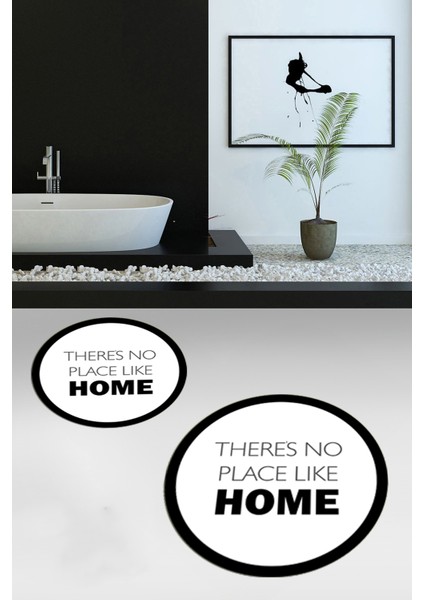 Dijital Baskılı Yıkanabilir Home Yazılı Ikili Yuvarlak Banyo Halısı Paspas, Klozet-13-Beyaz, indirimleri