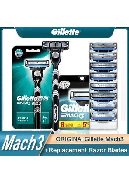 Sarı Stil Gillette Mach 3 Erkek Manuel Tıraş Makinesi Tıraş Bıçağı Kasetleri Tıraş Makinesi Yedek Bıçaklı Güvenli Düz Tıraş Makinesi (Yurt Dışından)