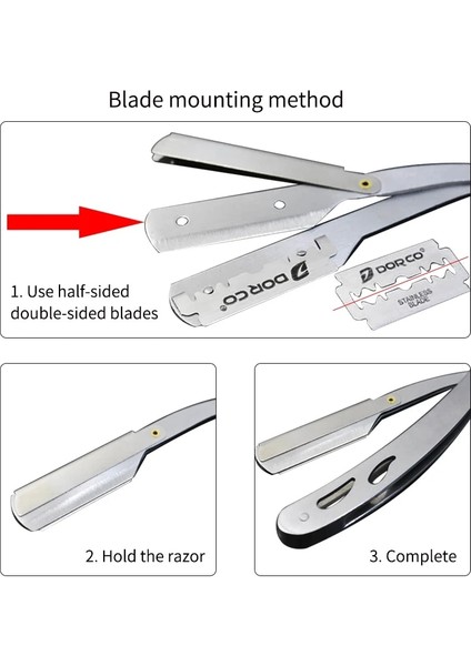 Şerit Stili Erkekler Tıraş Berber Aletleri Saç Jilet ve Bıçakları Antik Siyah Katlanır Tıraş Bıçağı Paslanmaz Çelik Düz Jilet Tutucu (Yurt Dışından) fırsatları