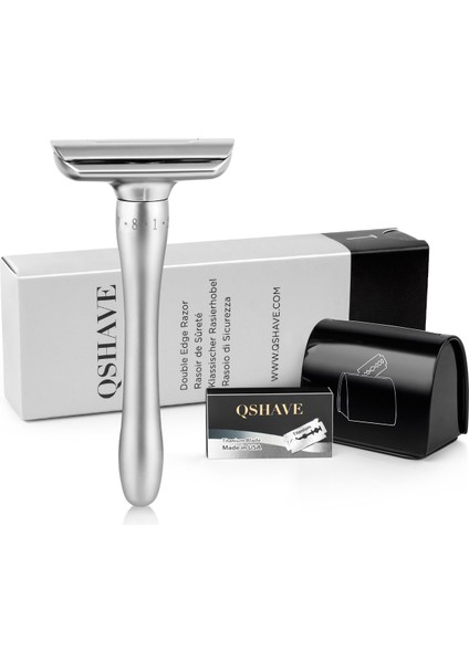 Jilet Tarzı Qshave Manyetik Kapaklı Ayarlanabilir Tıraş Makinesi 1 Tıraş Makinesi 1 Bıçak Atık Kutusu ve 5 Bıçak (Yurt Dışından)
