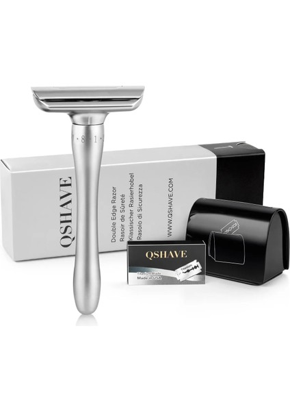 Jilet Tarzı Qshave Manyetik Kapaklı Ayarlanabilir Tıraş Makinesi 1 Tıraş Makinesi 1 Bıçak Atık Kutusu ve 5 Bıçak (Yurt Dışından)