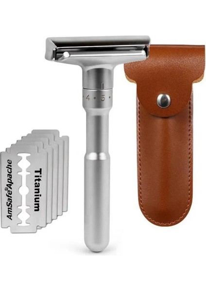 Tutucu Tarzı Yeni Ayarlanabilir Emniyetli Jilet Erkek Katlanır Tıraş Çift Kenar Claafety Titanyum Kaplamalı Bıçaklar ve Tıraş Makinesi Tutucu (Yurt Dışından) modelleri