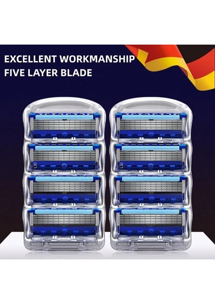8 Adet Tarzı Erkekler Için Manuel Tıraş Kafayı Değiştirin Beş Katmanlı Bıçak Sekiz Rahat Tıraş Bıçağı En Son Mavi Cilt Hasarı Yok Şarjsız (Yurt Dışından) fiyatları