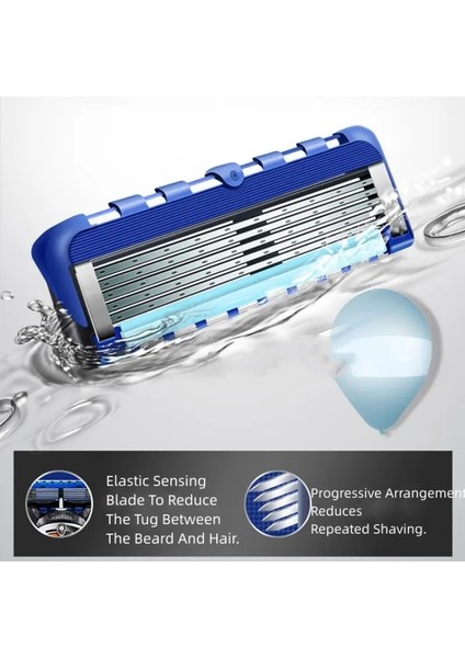 8 Adet Tarzı Erkekler Için Manuel Tıraş Kafayı Değiştirin Beş Katmanlı Bıçak Sekiz Rahat Tıraş Bıçağı En Son Mavi Cilt Hasarı Yok Şarjsız (Yurt Dışından) fırsatları