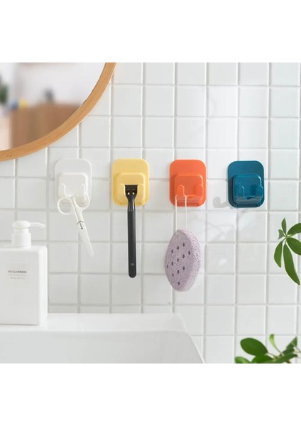 Sarı Stil Pratik Çok Fonksiyonlu Tıraş Makinesi Askı Kancası Plastik Macun Kanca Banyo Duvar Asılı Jilet Tutucu Raf Depolama Rafı (Yurt Dışından) fırsatları