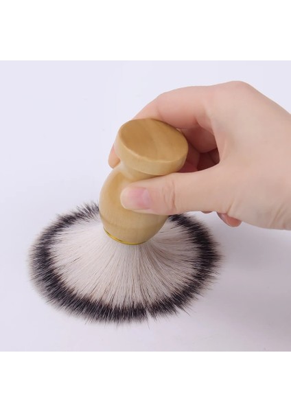 1 Adet Erkek Tıraş Fırçası Berber Salonu Erkekler Yüz Sakal Temizleme Cihazı Tıraş Aracı Tıraş Bıçağı Ahşap Saplı (Yurt Dışından)