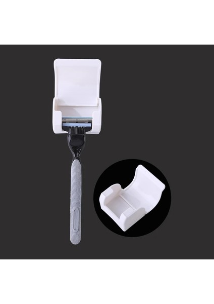Beyaz Stil 1 Adet Toz Geçirmez Erkek Jilet Tutucu Duvar Kendinden Yapışkanlı Tıraş Makinesi Tutucu Asılı Raf Banyo Aksesuarı Banyo Desteği Plastik (Yurt Dışından)