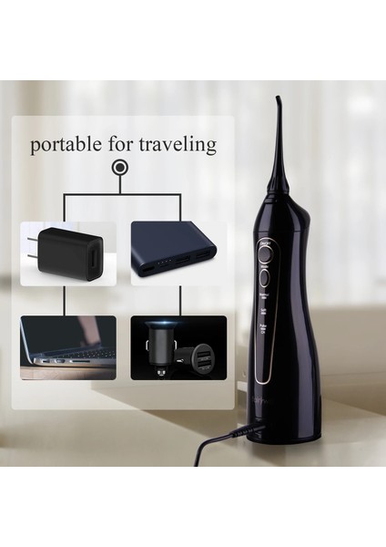 FW-5020E-BEYAZ Stil Fairywill Diş Diş Ipi 300ML Oral Irrigator Şarj Edilebilir Taşınabilir Diş 3 Mod Su Deposu Su Geçirmez Diş Temizleyici (Yurt Dışından)