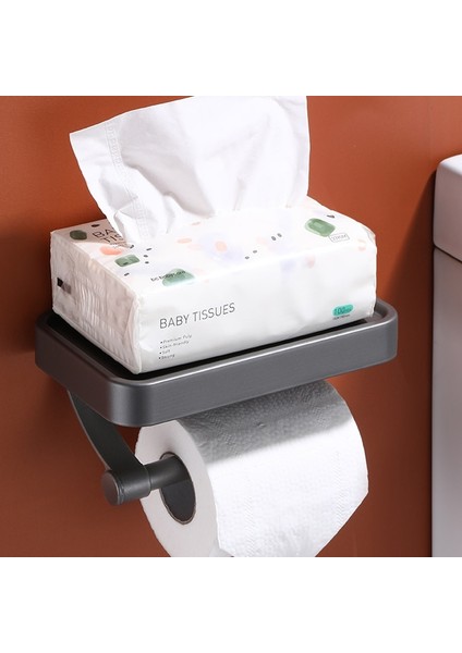Gri Tarzı Duvara Monte Rulo Kağıt Havlu Tutucu Alüminyum Kağıt Mendil Rafı Tuvalet Kağıdı Dağıtıcısı Telefon Depolama Rafı Banyo Organizatör Için (Yurt Dışından)