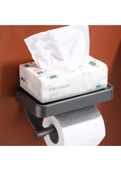 Gri Tarzı Duvara Monte Rulo Kağıt Havlu Tutucu Alüminyum Kağıt Mendil Rafı Tuvalet Kağıdı Dağıtıcısı Telefon Depolama Rafı Banyo Organizatör Için (Yurt Dışından) fiyatları