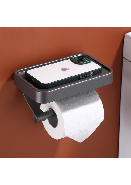 Gri Tarzı Duvara Monte Rulo Kağıt Havlu Tutucu Alüminyum Kağıt Mendil Rafı Tuvalet Kağıdı Dağıtıcısı Telefon Depolama Rafı Banyo Organizatör Için (Yurt Dışından) modelleri