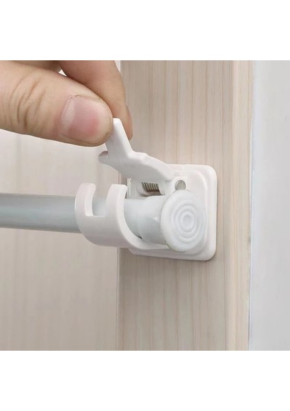 2 Adet-Şeffaf Stil Kendinden Yapışkanlı Kancalar Yumruksuz Perde Çubuk Klip Kanca Duş Perdesi Çubuk Asılı Tutucu Ev Sabit Klip Asılı Kanca Tutucu (Yurt Dışından) fırsatları