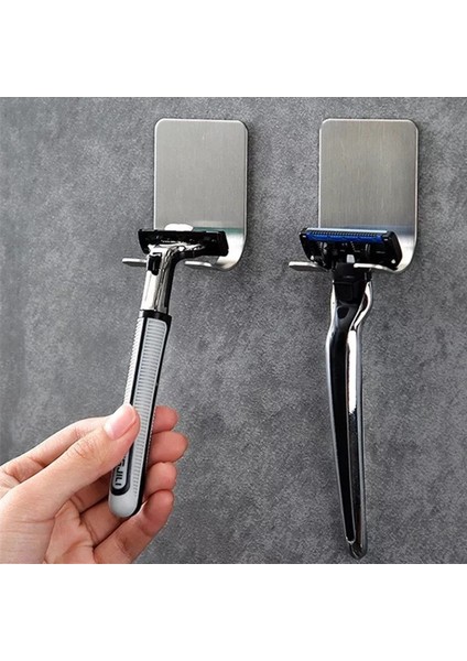 2 Adet Tarzı Unch Ücretsiz Tıraş Makinesi Tutucu Erkekler Tıraş Bıçağı Raf Raf Depolama Kancalar Tıraş Bıçağı Düz Stand Raf Banyo Organizatör (Yurt Dışından) modelleri