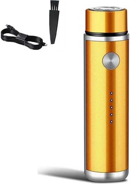 Mini Elektrikli Tıraş Makinesi Erkek Taşınabilir Elektrikli Tıraş Makinesi Yıkanabilir Sakal Düzeltici USB Şarj Edilebilir Erkek Yüz Tıraş Makinesi Altın (Yurt Dışından)
