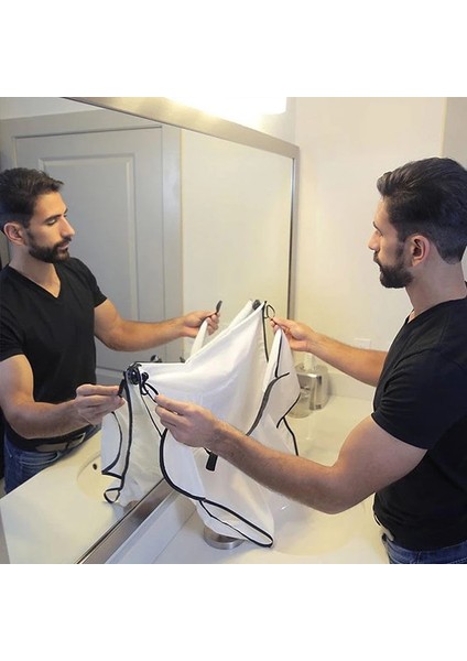 YZ50-SIYAH Tarzı Şık Erkek Sakal Önlük Tıraş Önlük Bakımı Temiz Saç Yetişkin Önlüğü Yüz Tıraş Tutucu Kuaför Banyo Organizatör Adam Için Hediye (Yurt Dışından) modelleri