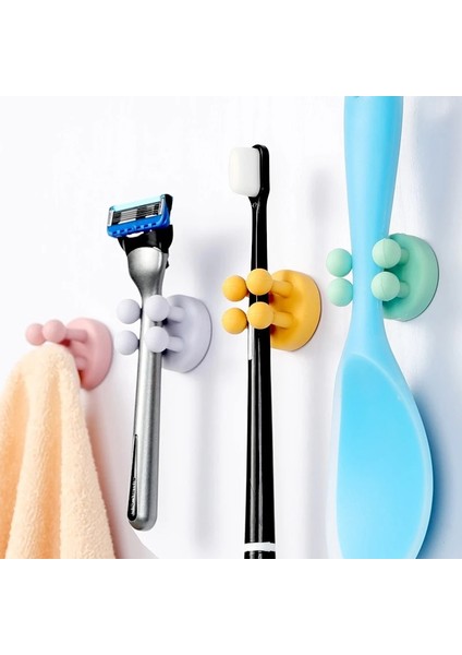 Bir Stil Kendinden Yapışkanlı Silikon Kanca Dikişsiz Banyo Yatak Odası Kapısı Askıları Yumruksuz Kanca Anahtar Şemsiye Havlu Jilet Raf Duvar Tutucu (Yurt Dışından) fiyatları