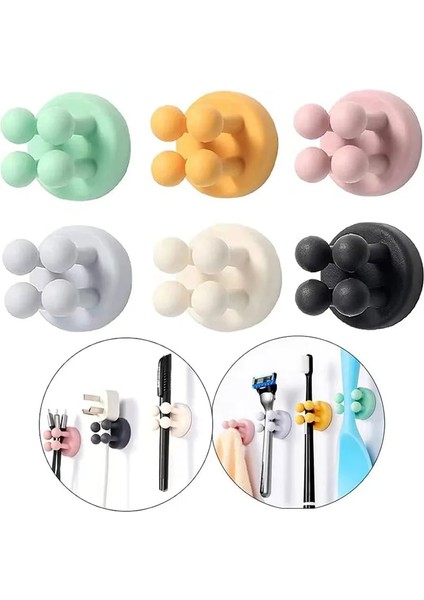 Bir Stil Kendinden Yapışkanlı Silikon Kanca Dikişsiz Banyo Yatak Odası Kapısı Askıları Yumruksuz Kanca Anahtar Şemsiye Havlu Jilet Raf Duvar Tutucu (Yurt Dışından) modelleri