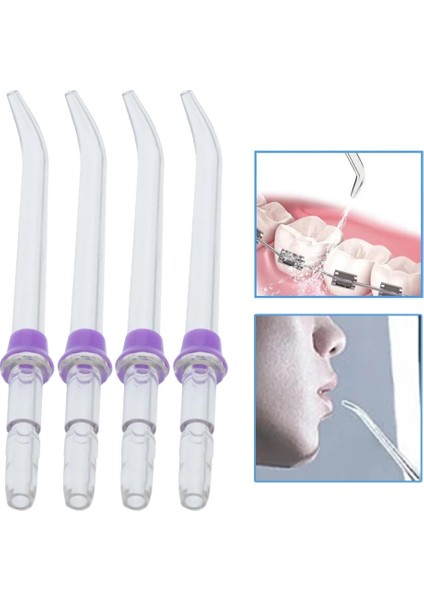Beyaz Stil 4 Adet Jet Yedek Ucu Oral Irrigator Ergonomik Aksesuarlar Hijyen Ekstra Taşınabilir Meme Diş Pensesinde Standart Yıkama Diş (Yurt Dışından)