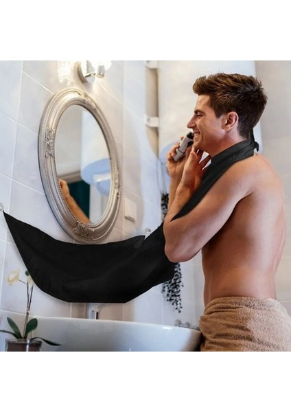 YZ50-BEYAZ Tarzı Şık Erkek Sakal Önlük Tıraş Önlük Bakımı Temiz Saç Yetişkin Önlüğü Yüz Tıraş Tutucu Kuaför Banyo Organizatör Adam Için Hediye (Yurt Dışından) fiyatları