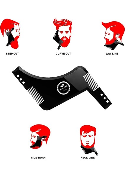 Beyaz Stil Erkekler Sakal Şekillendirici Şekillendirme Şablon Tarak Berber Aracı Siyah Şeffaf Kahverengi Simetri Kırpma Şekillendirici Stencil (Yurt Dışından) fiyatları