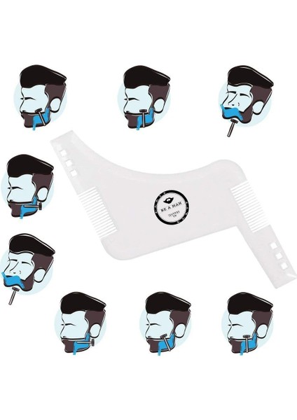 Beyaz Stil Erkekler Sakal Şekillendirici Şekillendirme Şablon Tarak Berber Aracı Siyah Şeffaf Kahverengi Simetri Kırpma Şekillendirici Stencil (Yurt Dışından) indirimleri