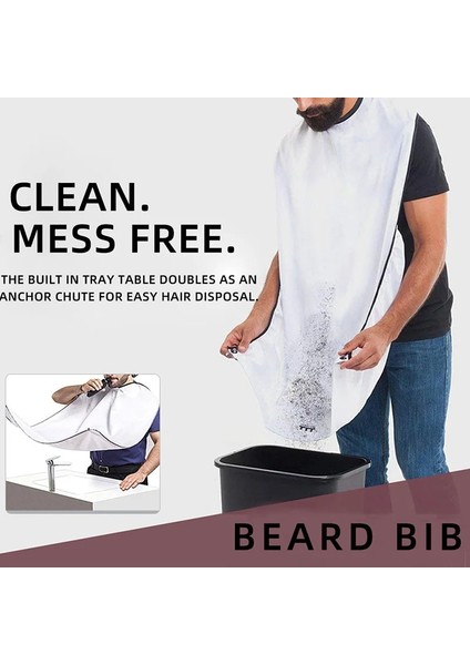 Siyah Stil Erkek Sakal Önlüğü Temiz Saç Tıraş Önlüğü Yüz Bakımı Yetişkin Önlükler Tıraş Makinesi Tutucu Banyo Organizatör Temizleme Kuaför Adam Için Hediye (Yurt Dışından) fırsatları