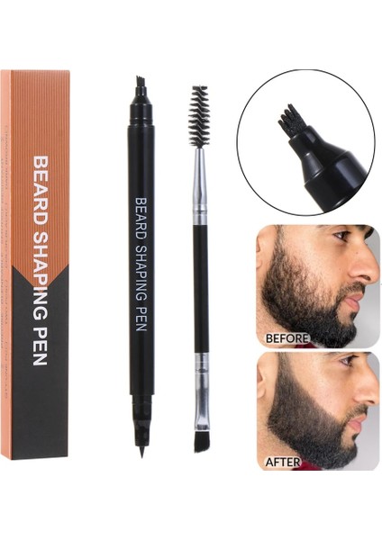 Kaşlar Dikişsiz Toolbarber Kalem Düzeltme Patchy Sakal Sakal Kalem Dolgu Erkekler Için 4 Çatal Ucu Dolgu Kalemi (Yurt Dışından)