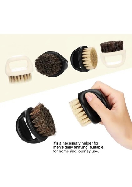 Tip3 Tarzı Halka Tasarım At Kıl Erkek Tıraş Fırçası Plastik Taşınabilir Berber Sakal Fırçaları Salon Yüz Temizleme Jilet Fırçası (Yurt Dışından) fırsatları