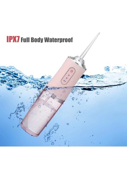 Beyaz Stil 220 ml Taşınabilir Oral Irrigator Akülü Diş Diş Duşu Diş Temizleme Diş Beyazlatma 3 Basınç Modu 4 Jet Ucu Ipx7 (Yurt Dışından) modelleri