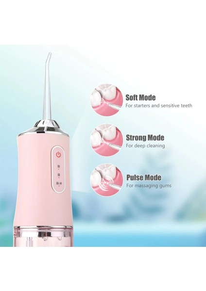 Beyaz Stil 220 ml Taşınabilir Oral Irrigator Akülü Diş Diş Duşu Diş Temizleme Diş Beyazlatma 3 Basınç Modu 4 Jet Ucu Ipx7 (Yurt Dışından) fırsatları