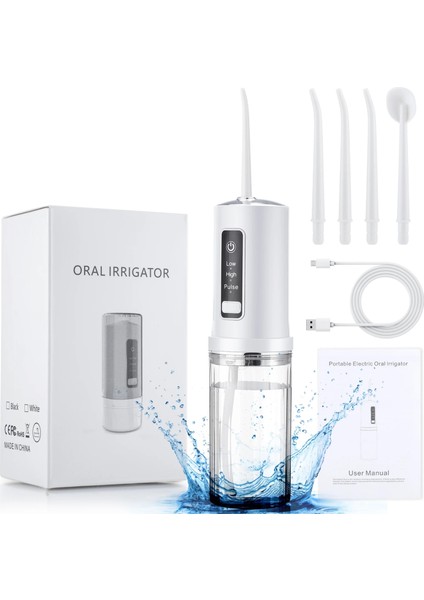 Sunucu Stili 200ML Taşınabilir Diş Ağız Duşu Diş Duşu Jet USB Şarj Diş Ölçekleyici Kürdan Diş Beyazlatma Temizleme Araçları (Yurt Dışından)