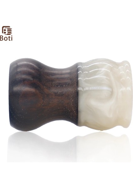 27MM Tarzı Boti Fırça-Kütü Sapı Tıraş Fırçası Sapı Beyaz Kahverengi Renk Ahşap Reçine Erkek Sakal Aleti Günlük Sakal Ürünleri (Yurt Dışından)