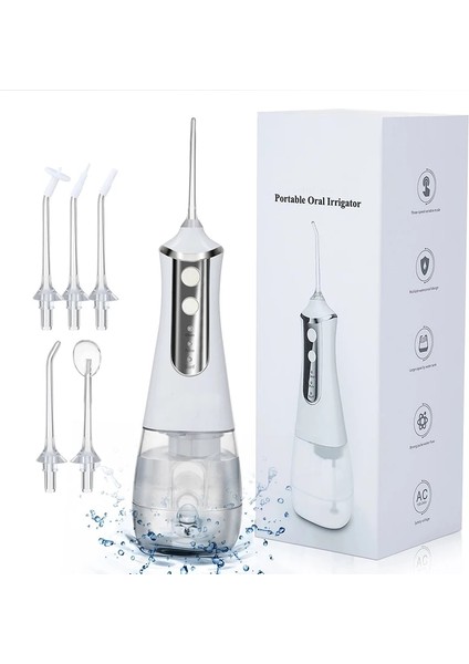 Beyaz Stil Güçlü Oral Irrigator Dişler Için Elektrikli Taşınabilir Diş Diş Duşu Jet Nozulları Beyazlatmak Diş Ipi Temizleme (Yurt Dışından)