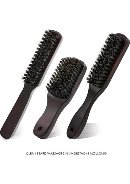 No.1 Stili Berber Masif Ahşap Domuzu Tıraş Fırçası Sakal Masajı Siyah Domuzu Kıl Saç Fırçası Kavisli Ahşap Erkek Sakal Bıyık Fırçaları (Yurt Dışından) fırsatları